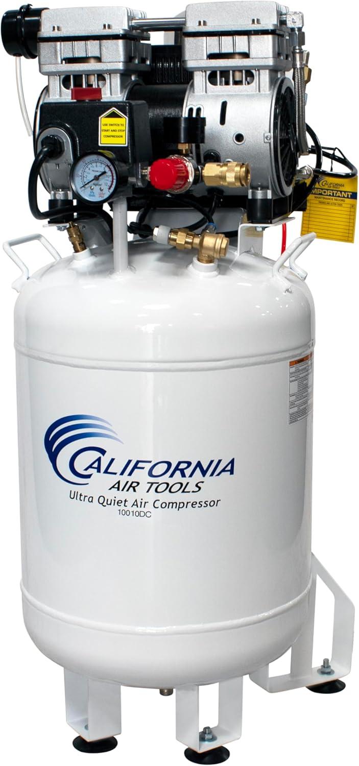 image:imageCalifornia Air Tools 10010DC Ultra Quiet amp OilFree 10 hp 100 gallon Steel Tank Air Compressor with Air Drying System White