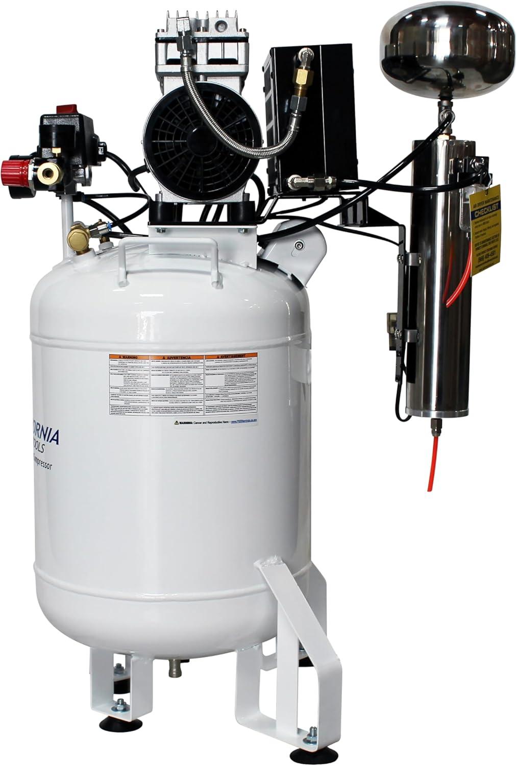 image:imageCalifornia Air Tools 10010DC Ultra Quiet amp OilFree 10 hp 100 gallon Steel Tank Air Compressor with Air Drying System White