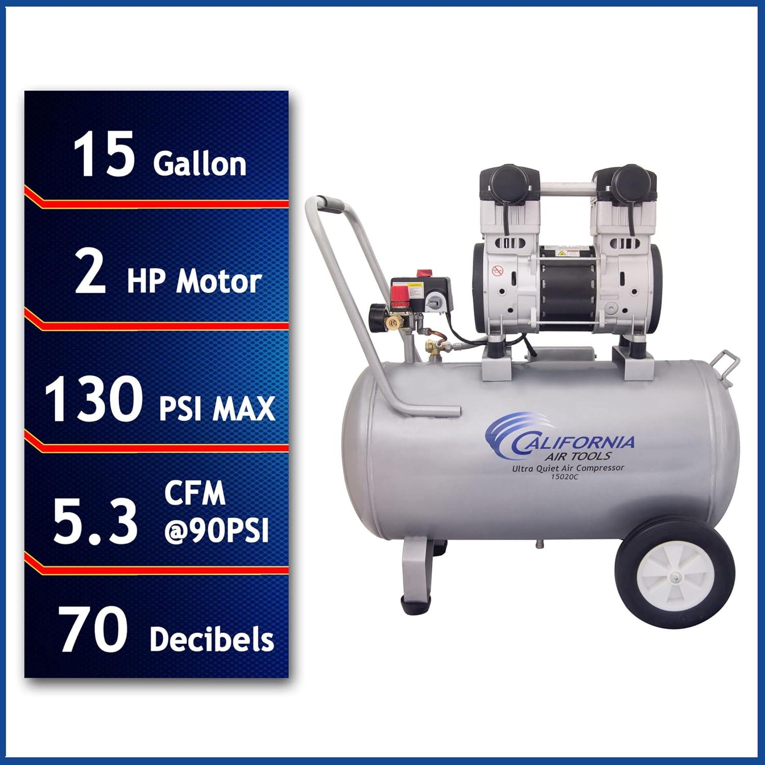 image:imageCalifornia Air Tools 15020C22060 Ultra Quiet and OilFree 20 HP 150Gallon Steel Tank Air Compressor