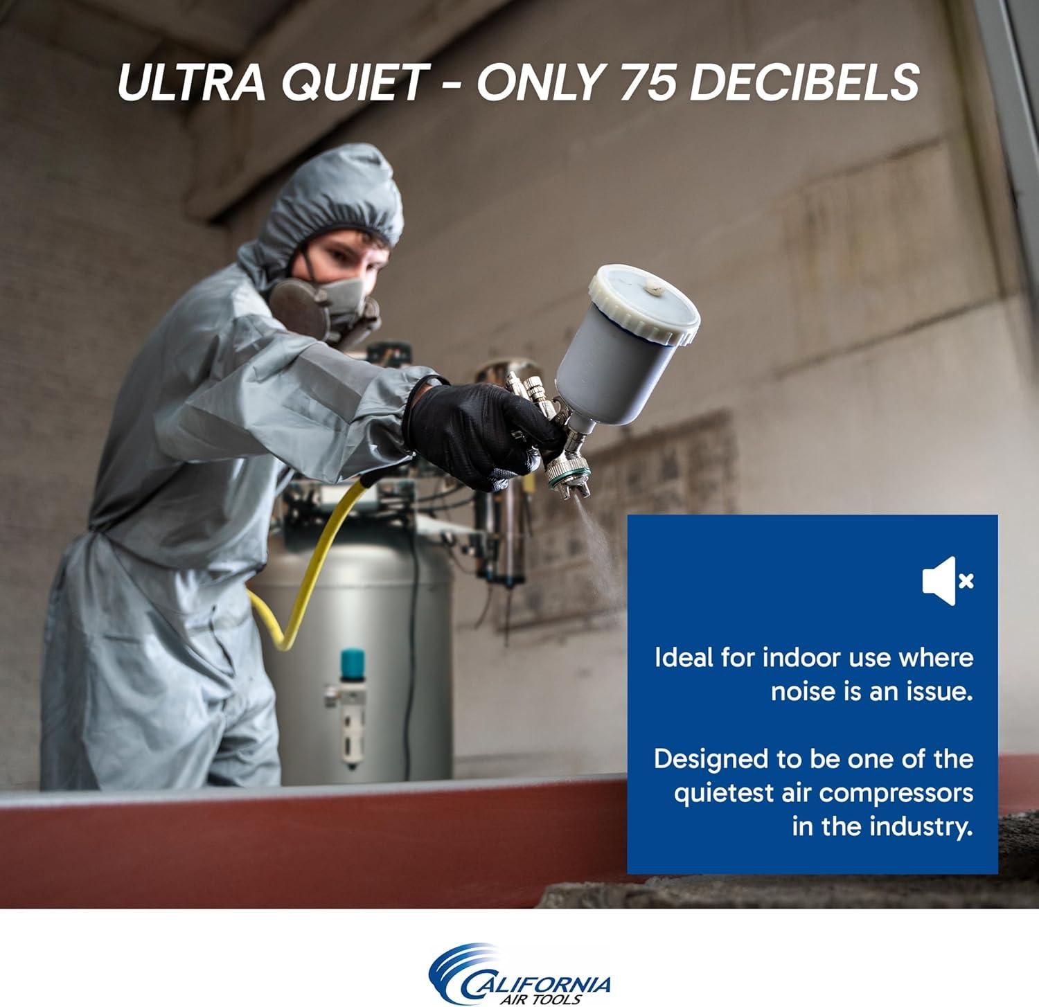 image:imageCalifornia Air Tools CAT60040CAD 40 HP Ultra Quiet and OilFree Air Compressor 60 Gallon Steel Tank 75 dBA Noise Level60 Gallon ASME Tank w80 Dry Air