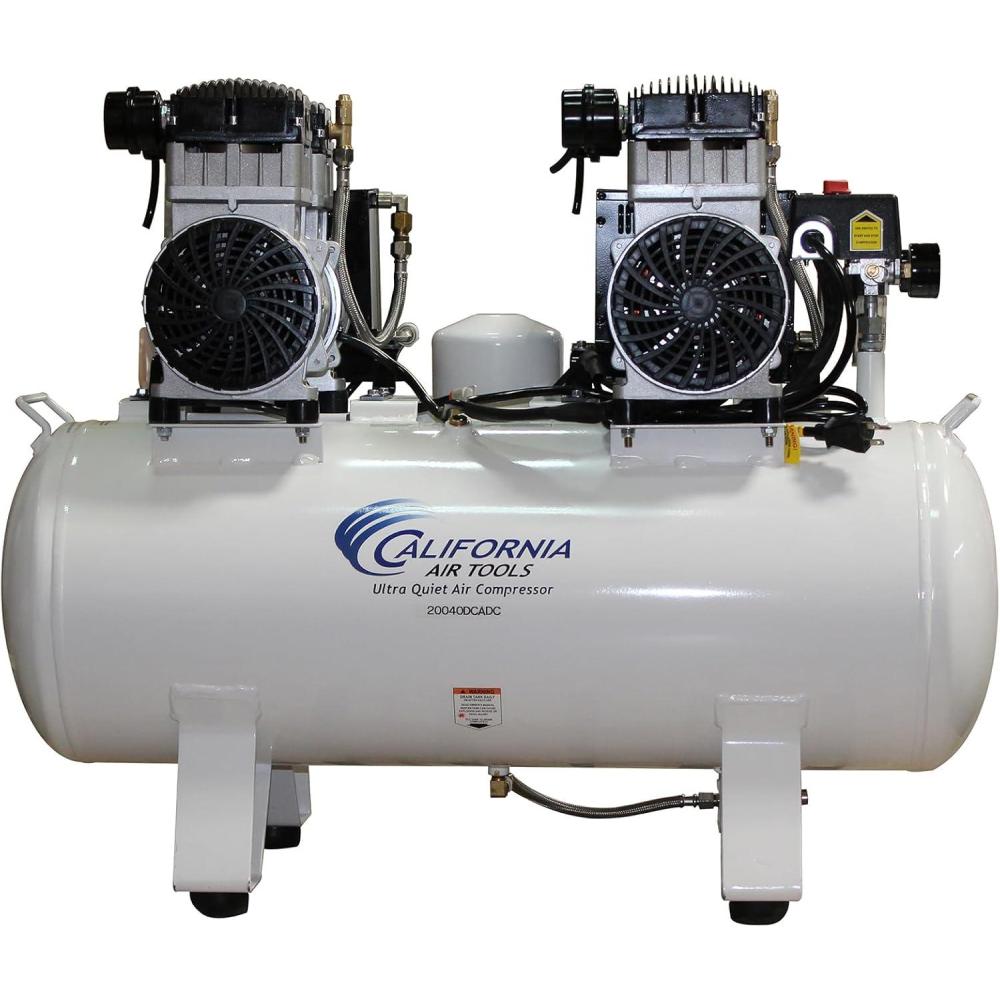 image:imageCalifornia Air Tools 20040C Powerful 40 HP Ultra Quiet and OilFree Air Compressor 20 Gallon Tank 75 dB Noise Level White 220v 60hz4 Hp w80 Dry Air