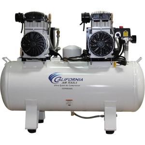 California Air Tools 20040C Powerful 4.0 HP Ultra Quiet and Oil-Free Air Compressor, 20 Gallon Tank, 75 dB Noise Level, White, 220v 60hz(4 Hp w/80% Dry Air)