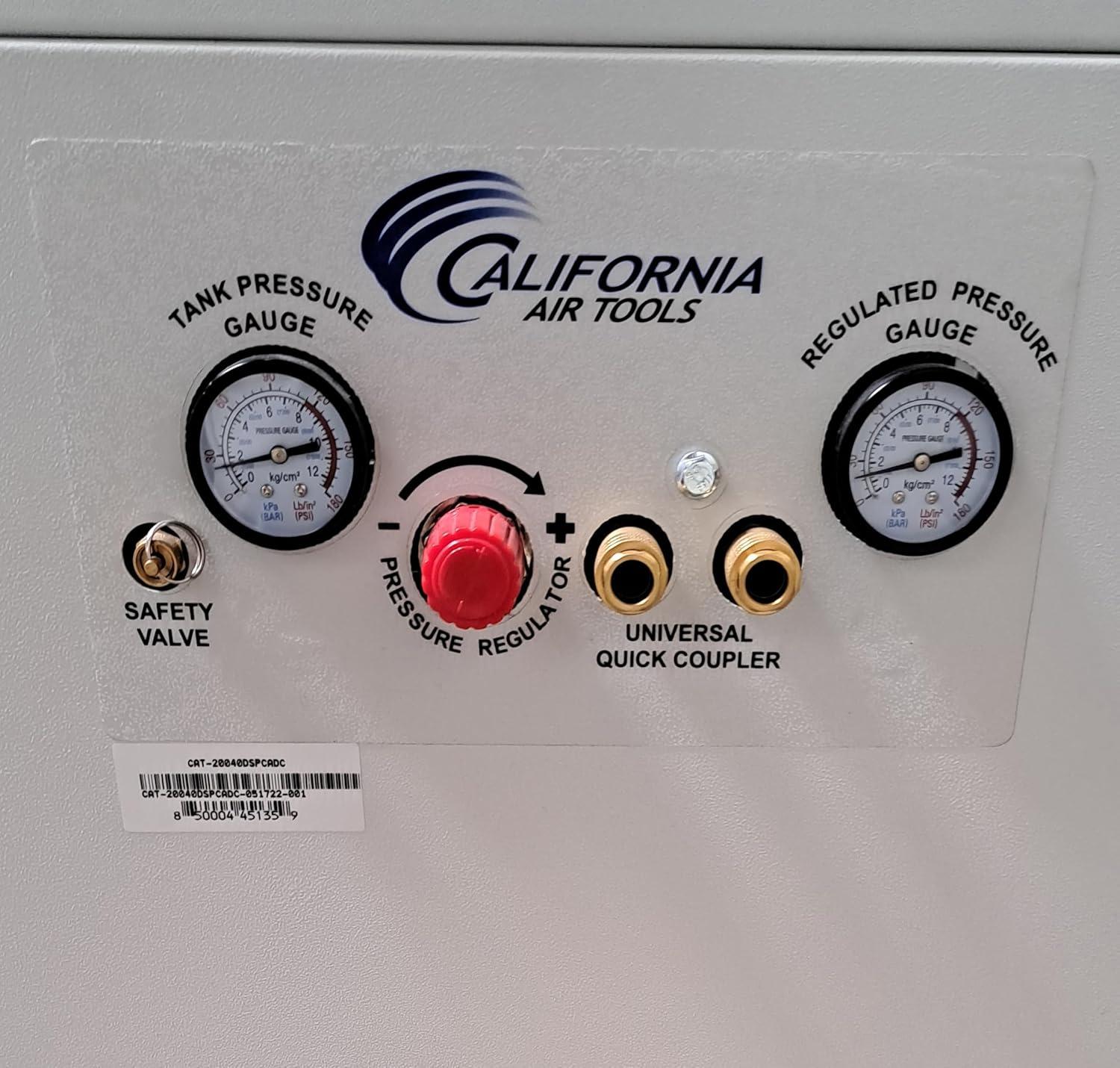 image:imageCalifornia Air Tools 20040DSPCAD 40 HP Ultra Quiet and OilFree Air Compressor 20 Gallon Tank 65 dB Noise Level with 80 Air Drying System and Automatic Drain in Soundproof Cabinet 220V 60HzCabinet 98 Dry Air wAuto Drain