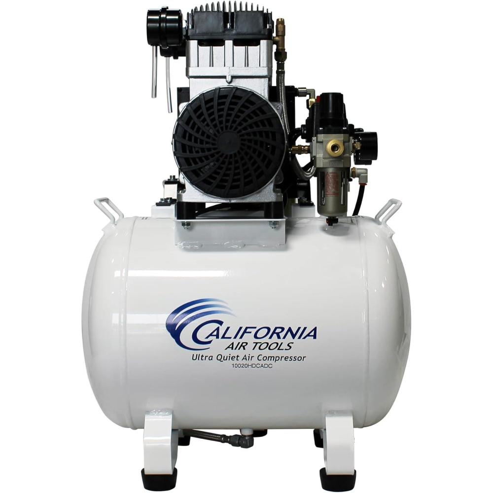 image:imageCalifornia Air Tools 10020HDCADC Powerful 20 HP Ultra Quiet OilFree Air Compressor 10 Gallon Tank Capacity 70 dB Noise Level Electric with 98 Air Drying System and Automatic Drain Valve98 Dry Air Auto Drain 110v