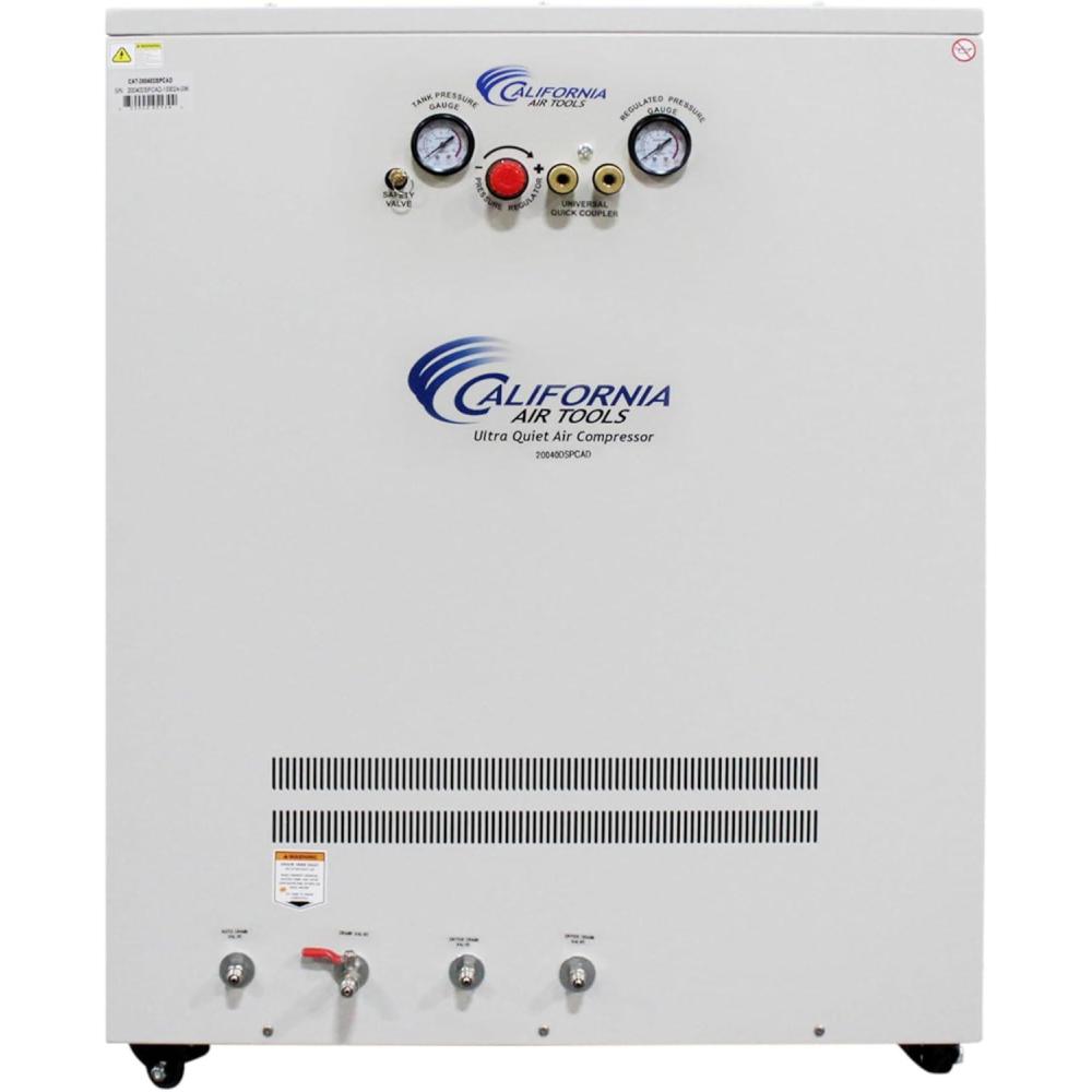 image:imageCalifornia Air Tools 20040DSPCAD 40 HP Ultra Quiet and OilFree Air Compressor 20 Gallon Tank 65 dB Noise Level with 80 Air Drying System and Automatic Drain in Soundproof Cabinet 220V  60HzCabinet 80 Dry Air wAuto Drain