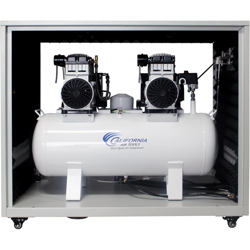 image:imageCalifornia Air Tools 20040DSPCAD 40 HP Ultra Quiet and OilFree Air Compressor 20 Gallon Tank 65 dB Noise Level with 80 Air Drying System and Automatic Drain in Soundproof Cabinet 220V 60HzCabinet 98 Dry Air wAuto Drain
