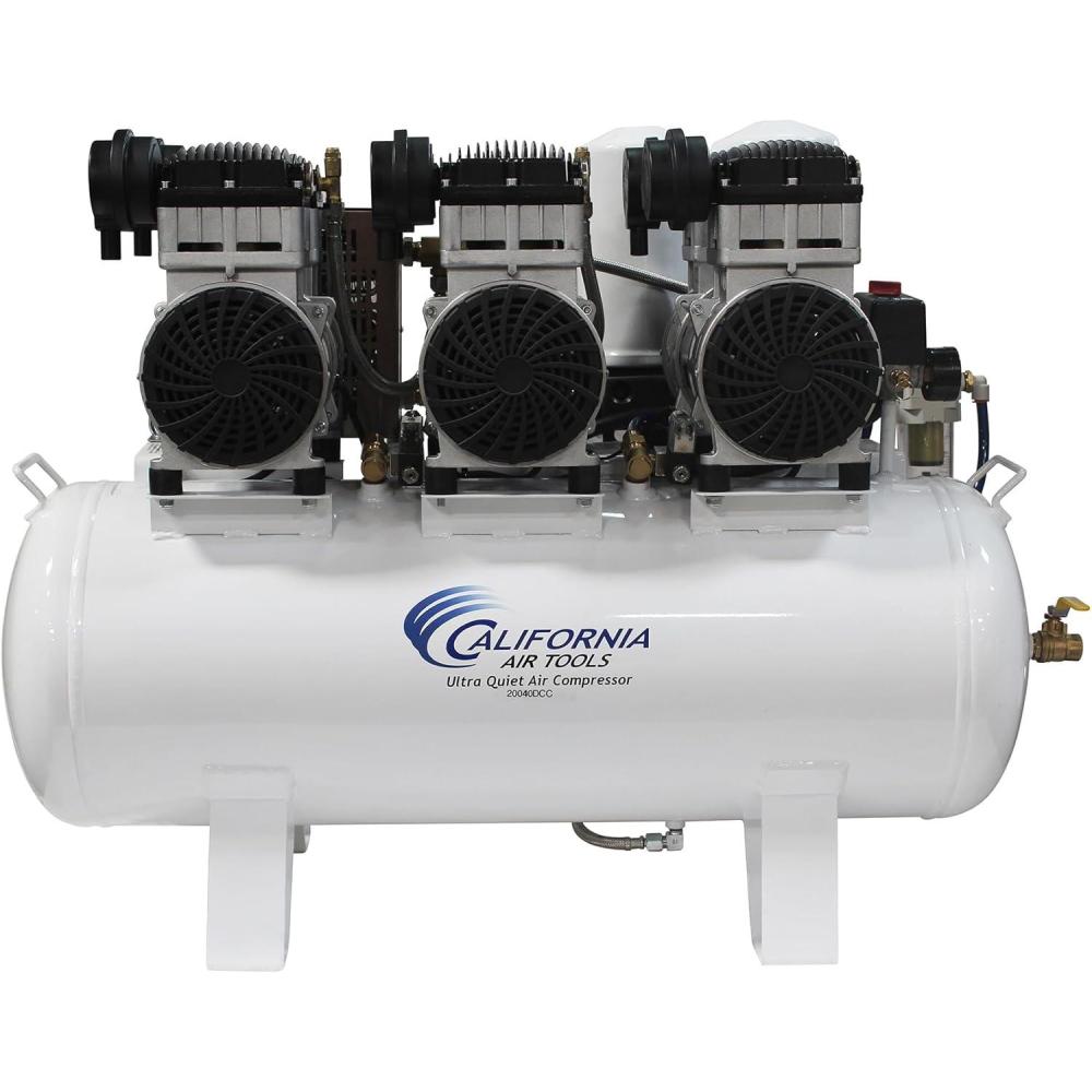 image:imageCalifornia Air Tools 20060DCC Powerful 60 HP Ultra Quiet and OilFree Air Compressor 20 Gallon Tank 78 dB Noise Level with 98 Air Drying System 220V  60Hz Off White6 Hp  98 Air Dryer