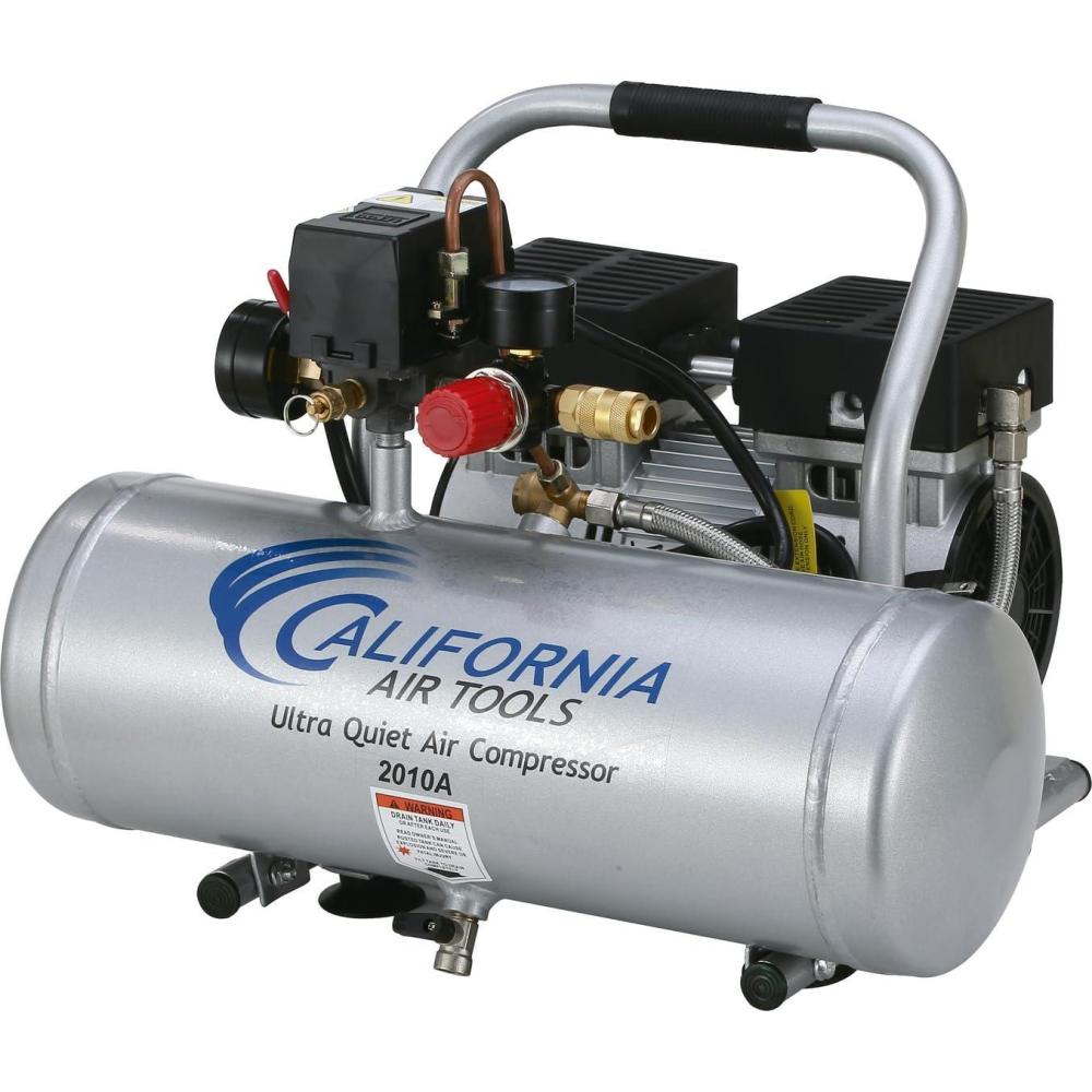 image:imageCalifornia Air Tools 2010ALFC 10 HP Ultra Quiet and OilFree Air Compressor 2 Gallon Aluminum Tank 60 dBA Noise Level Industrial SeriesAluminum Tank