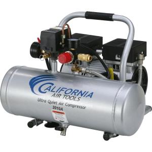 California Air Tools 2010ALFC 1.0 HP Ultra Quiet and Oil-Free Air Compressor, 2 Gallon Aluminum Tank, 60 dBA Noise Level, Industrial Series(Aluminum Tank)
