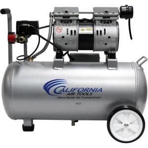 California Air Tools 8010A 1.0 HP Ultra Quiet and Oil-Free Air Compressor, 8 Gallon Aluminum Tank, Lightweight with Wheels, 60 dBA Noise Level(8 Gallon Steel  Wheels)